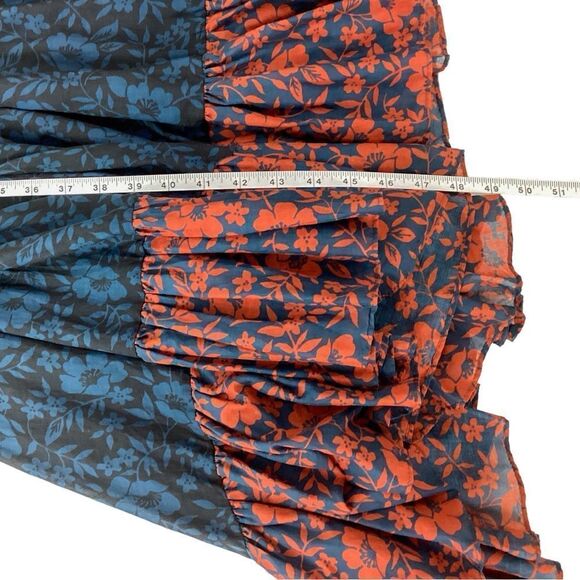 Warm NY Size 0 Floral Mixed Print Maxi Dress Cotton Ruffle Warm Store NYC - Picture 11 of 16